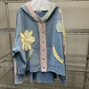 Oli & Hali Blue and Pink Patchwork Jacket